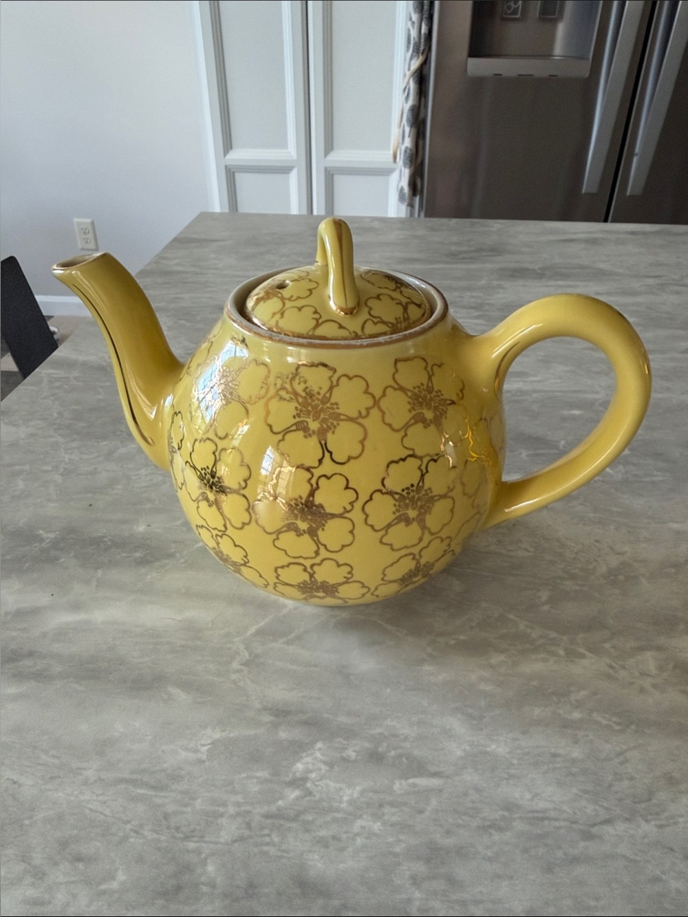 Hall Yellow Floral Ceramic Teapot